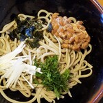 Teuchi Soba Shigean - ◆「納豆そば」◇田舎そば(太打ち)