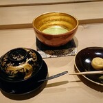 懐石ふじ - 甘味はぜんざいとお饅頭、抹茶