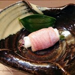 すし処 みや古分店 - 千枚漬けを鰤のヅケで巻いて