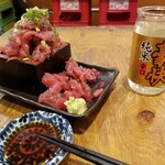 中落ち100円の店 まぐろんち - 松竹梅・豪快、中落ち。