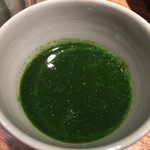 オオクサ - 茄子とモロヘイヤのスープ　名古屋コーチンの出汁が強烈に美味い