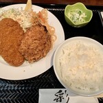 ダイニングバー ヒデ - メンチコロッケ定食(850円)