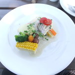 ガーデンレストラン 風舎 - イトヨリのポッシェ　シブレットソース