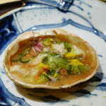 馳走 啐啄一十  - 蟹身を少し残して外子と胡瓜のポン酢掛け