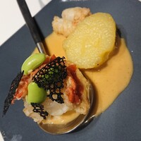 HAGI - いわき産伊勢海老ワンスプーンといわき産無農薬のきたあかりとともに