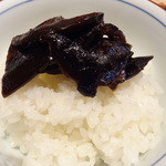 旬菜魚 藍 - 白米に昆布の佃煮をオン