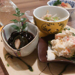 Shunsai Miyama - 本日の小鉢3点盛り
                      季節がら お正月の余韻がある