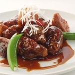 Spare ribs with black vinegar and sweet and sour pork