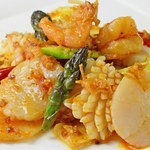 Stir-fried three kinds Seafood with XO sauce