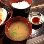 居酒屋  魚道楽 - 御膳の味噌、ご飯