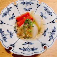 鉄板焼き あおやま - 牡蠣と京人参と蕪の柚子胡椒