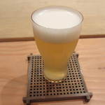 恵比寿　くろいわ - 自分はミニグラスビールへ。