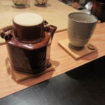 恵比寿　くろいわ - 妻はくろいわさん特製のブレンド茶で。