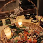 恵比寿　くろいわ - 八寸。まさにお花見。