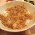 恵比寿　くろいわ - お代わりはジャコご飯で。あとはおにぎりにしてもらいました。