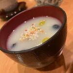 日本料理 たかむら - 百合根のお汁粉 なまふ 銀杏 丹波黒豆