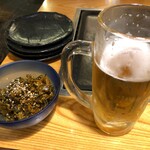 Tekoichi - 生ビールと辛子高菜
