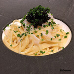 カーサ・デル・チーボ - 帆立とｷｬﾋﾞｱの冷製ｽﾊﾟｹﾞﾃｨｰﾆ