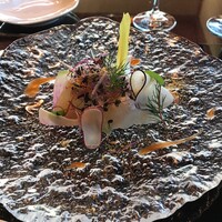 あざみ野うかい亭 - 寒平目とカラスミのカルパッチョ
