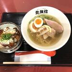 京都 龍旗信 - 「特上塩ラーメンDX」1280円に「すじマヨミニ丼」400円（小田急百貨店新宿店「京の老舗めぐり」）