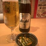 つちいし - 瓶ビールとお通し...