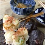 丸はし - 無料お惣菜（ねぎ天ぷら）