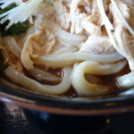 讃岐製麺 - うどんのアップ（菜の花と蒸し鶏のあっさり胡麻うどん）