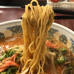 一発屋 - 麺に唐辛子の粉が…