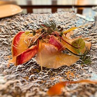 あざみ野うかい亭 - ●寒平目とカラスミのカルパッチョ