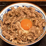 丸亀製麺 - 牛すき釜玉(大) 肉2倍