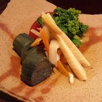 蕎麦ひら井 - 野菜の炊き合わせ