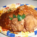 キッチン ニューほしの - 催事のお弁当　ハヤシ＆ナポリタン＆鶏唐揚げ♪