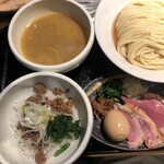 鴨出汁中華蕎麦 麺屋yoshiki - 特製鴨出汁つけそば＋鴨ひき肉丼