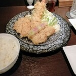 とんかつ 針の山 - ミックスフライ定食