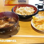 手打うどん 松屋 - とり肉汁うどん+ニンジン天