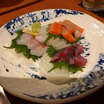 藁焼き 日本酒処 個室居酒屋 龍馬 - 2020年1月　お造り３種盛り合わせ