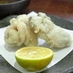 桶家乃隠居 - 白子と日生のカキの天ぷら
