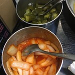 デリー - 付合せ内容はキュウリと辛味の効いた玉ねぎ