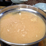 すき焼･鍋物 なべや - 鶏みんち鍋 特製みそ味　スタンバイ完了