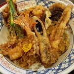 天ぷらふく西 禅と匠 - 特製天丼（上から）（2019.12）