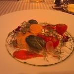 エメ・ヴィベール - 毛蟹のバヴァロワ仕立て コライユのソース