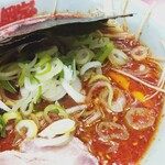 山岡家 - 辛味噌（激辛・脂多め，味濃いめ・白髪ねぎ・アップ）