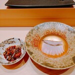 鮨 龍次郎 - メジマグロ  山ワサビ ネギ醤油