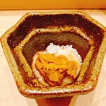 鮨 龍次郎 - トラフグ焼き 紫雲丹乗せ