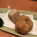 日本料理 たかむら - 鱈の白子のフライ、海老芋の唐揚げ