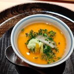 寿し おおはた - ヒラメとあん肝の茶碗蒸し