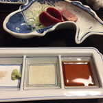 鳥田中 - 鶏肉のお造りは砂肝とハツ　切りつけ方が見事です