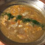 鳥田中 - きゃー！締めの雑炊（笑）　まだ食べますよ