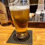 食道 萩 - 「プレミアム エビス生 中」(550円)