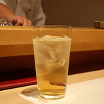 鮨 しみづ - 山崎焙煎樽仕込み梅酒ソーダ割